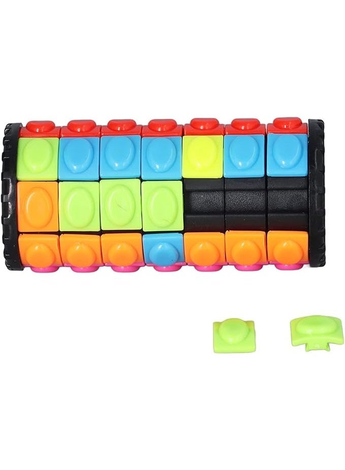 مكعب روبيك من فيكي، مكعب روبيك رباعي الطبقات، لعبة لتخفيف التوتر في عيد الميلاد، لعبة ألغاز ذهنية، مكعب من الطوب، لعبة منطقية أسطوانية دوارة منزلقة، هدية للأطفال والكبار - Image 3